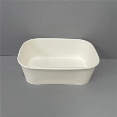 1000ml 직사각형 종이 그릇 흰색