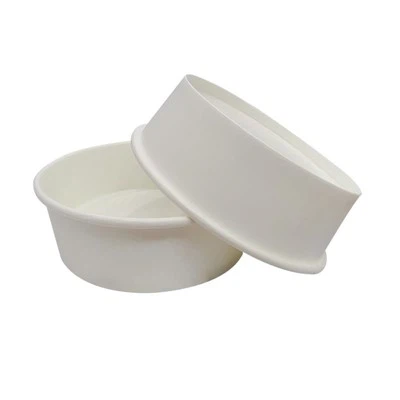 500ml 직사각형 종이 그릇 흰색